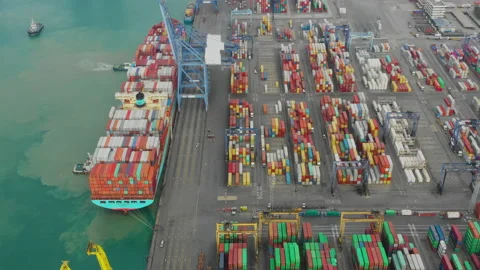 Container , container ship in export and import business and logistics. Stock Footage 155971593