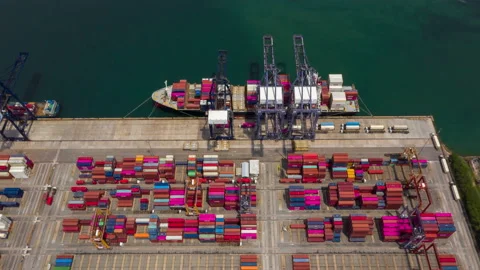 Container , container ship in export and import business and logistics. Stock Footage 157405530