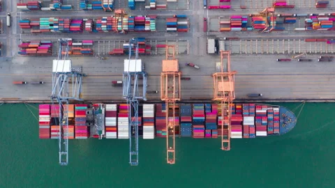 Container , container ship in export and import business and logistics. Stock Footage 160867218