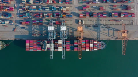 Container , container ship in export and import business and logistics. Stock Footage 160867234