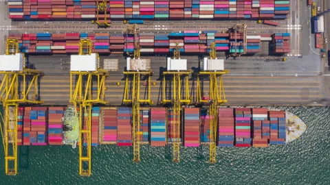 Container , container ship in export and import business and logistics. Stock Footage 160867529