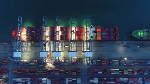 Container , container ship in export and import business and logistics. Stock Footage 160868526