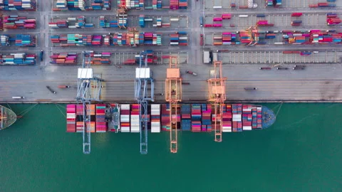 Container , container ship in export and import business and logistics. Stock Footage 160984644