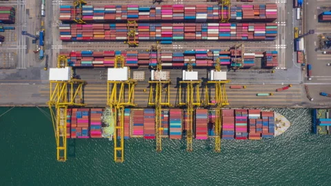 Container , container ship in export and import business and logistics. Stock Footage 160984795