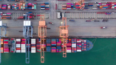 Container , container ship in export and import business and logistics. Stock Footage 160984904
