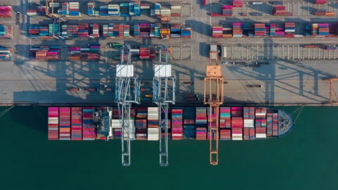 Container , container ship in export and import business and logistics. Stock Footage 160984910