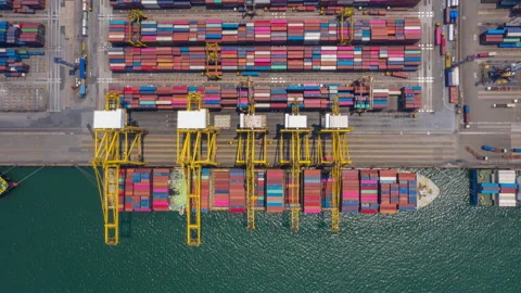Container , container ship in export and import business and logistics. Stock Footage 160984943