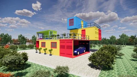 Container converted to home Illustrazione stock