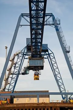 Container crane on dock Stock Photos