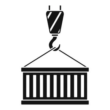 Container crane hook icon, simple style Illustrazione stock