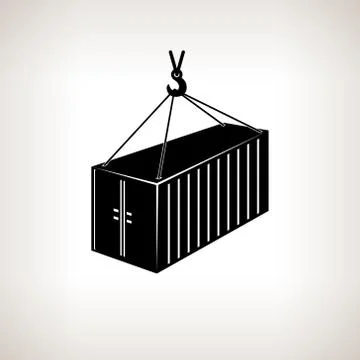 Container with crane on a light background 스톡 일러스트