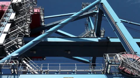 Container crane in port Stock Footage 39893273