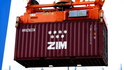 Container crane work 4k intro video for business Stock Footage 99932050