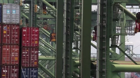 Container cranes  Stock Footage 1982000