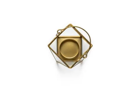 Container for decor on white background. Stock Photos