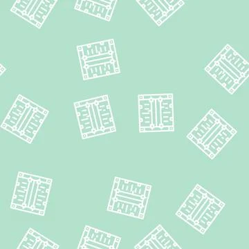Container for delivery line vector seamless pattern Illustrazione stock