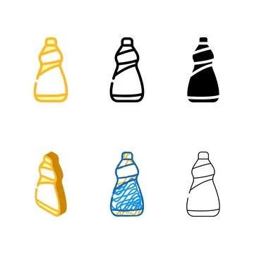 Container for detergents from plastic variations material color icon vector Stock Illustration