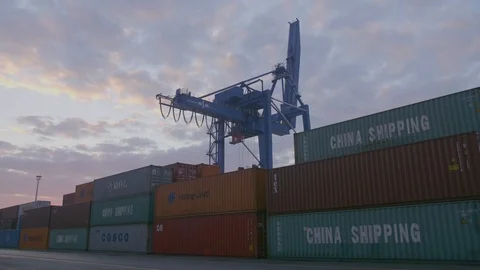 Container Docks Ship Container Time Lapse Stock Footage 101638341