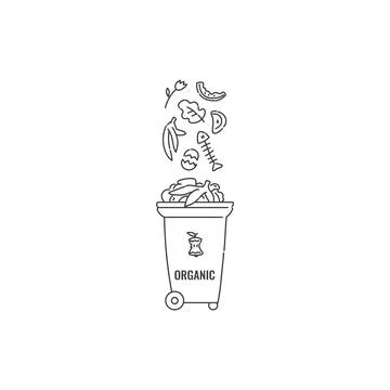 Container dumpster with organic leftovers garbage sorting and recycling. Vector Stock Illustration