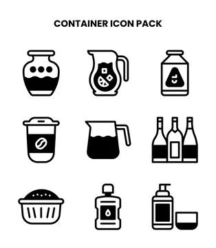 Container DuoTone Design Icons Pack Stock Illustration