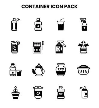 Container DuoTone Graphics Icons Pack Stock Illustration