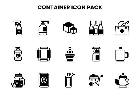 Container DuoTone Graphics Icons Pack Stock Illustration