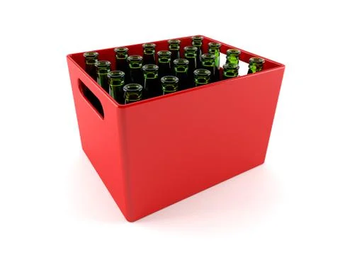 Container with empty bottles Stock Illustration