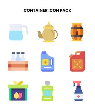 Container Flat Graphics Icons Pack Ilustración de archivo