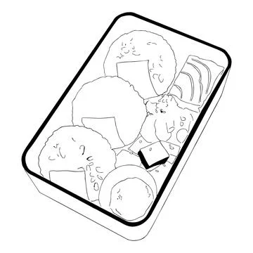 Container with food Stock Illustration