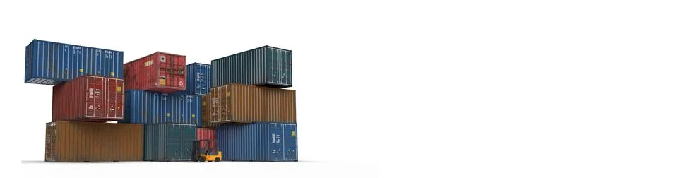 Container forklift box shipment pier metal crane goods symbol decoration or.. Stock Illustration
