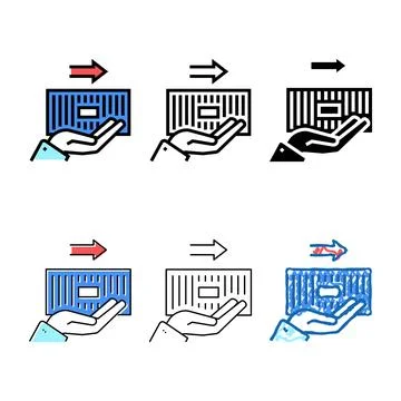 Container forms carrying color icon vector flat Stock Illustration