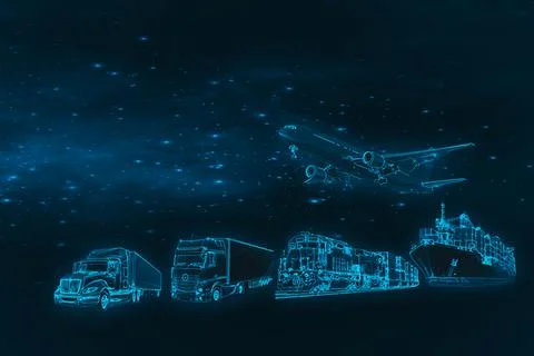 Container freight train for logistic import export background. Stock Illustration