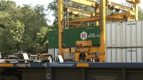 CONTAINER FREIGHT YARD Stock Footage 11145149