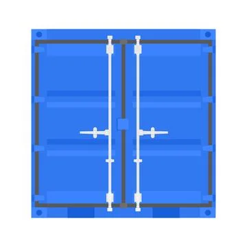 Container Front Side Flat Illustration. Clean Icon Design Element on Isolat.. Stock Illustration