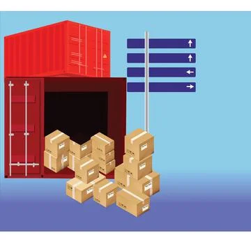 Container with Goods Stock Illustration