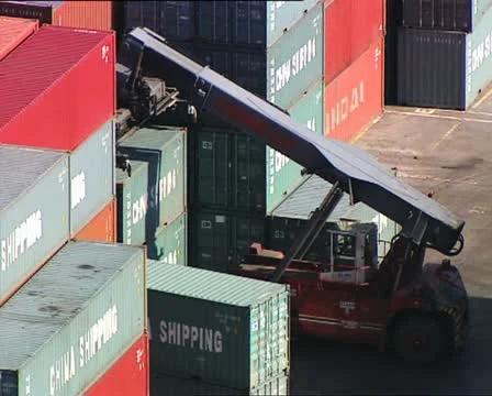 CONTAINER handler in action 1 Stock-Footage 12150654