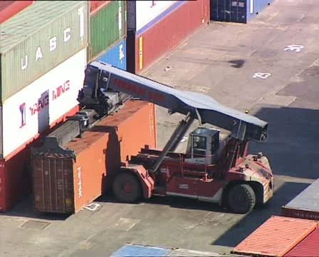 CONTAINER handler in action 2 Stock-Footage 12123210