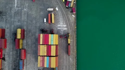 Container Handler Loading On The Railway Stock Footage 168955232
