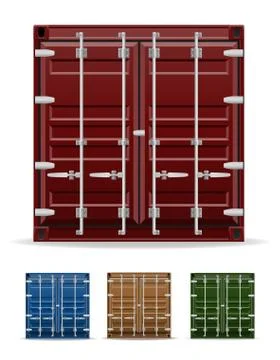 Container hanging on the hook of a crane vector illustration Stock Illustration