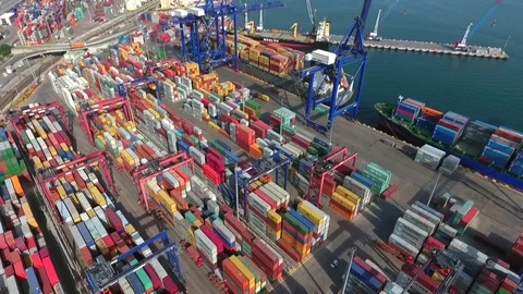 Container in the Harbor Stock-Footage 70985834