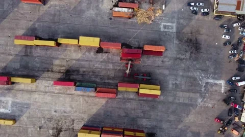 Container holders aerial Stock Footage 168613947