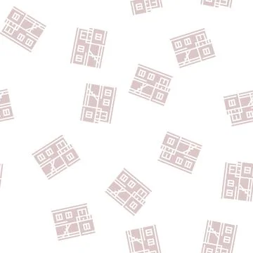 Container home glyph seamless pattern Stock Illustration
