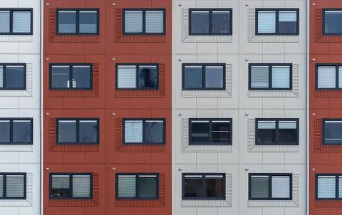 Container homes for students and asylum seekers Stock Photos