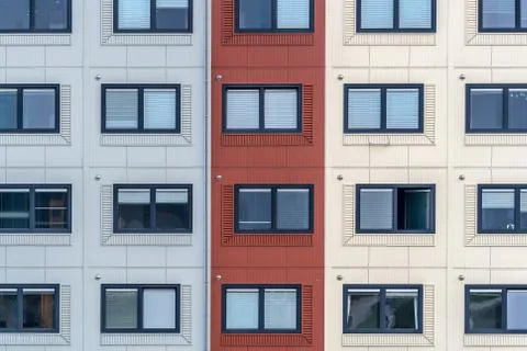 Container homes for students and asylum seekers Stock Photos