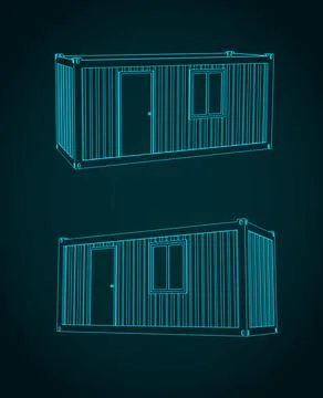 Container house blueprints Stock-Illustration