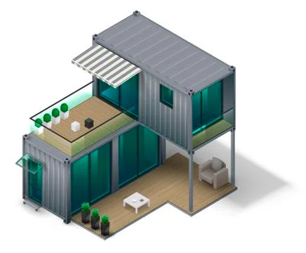 Container House Concept Stock Illustration