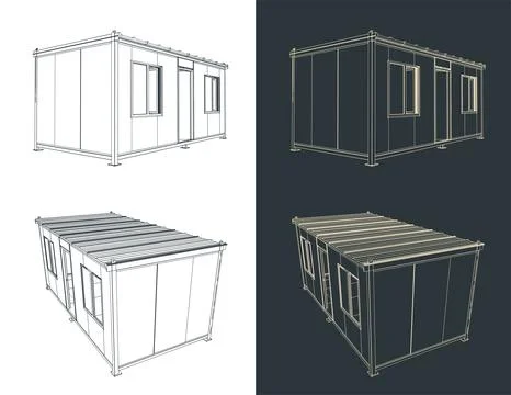 Container house Stock Illustration