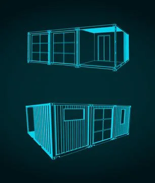 Container house illustration Stock Illustration