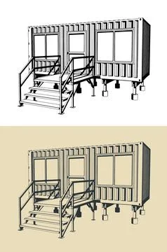 Container house illustration Stock Illustration