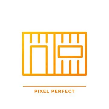 Container house pixel perfect gradient linear vector icon Stock Illustration